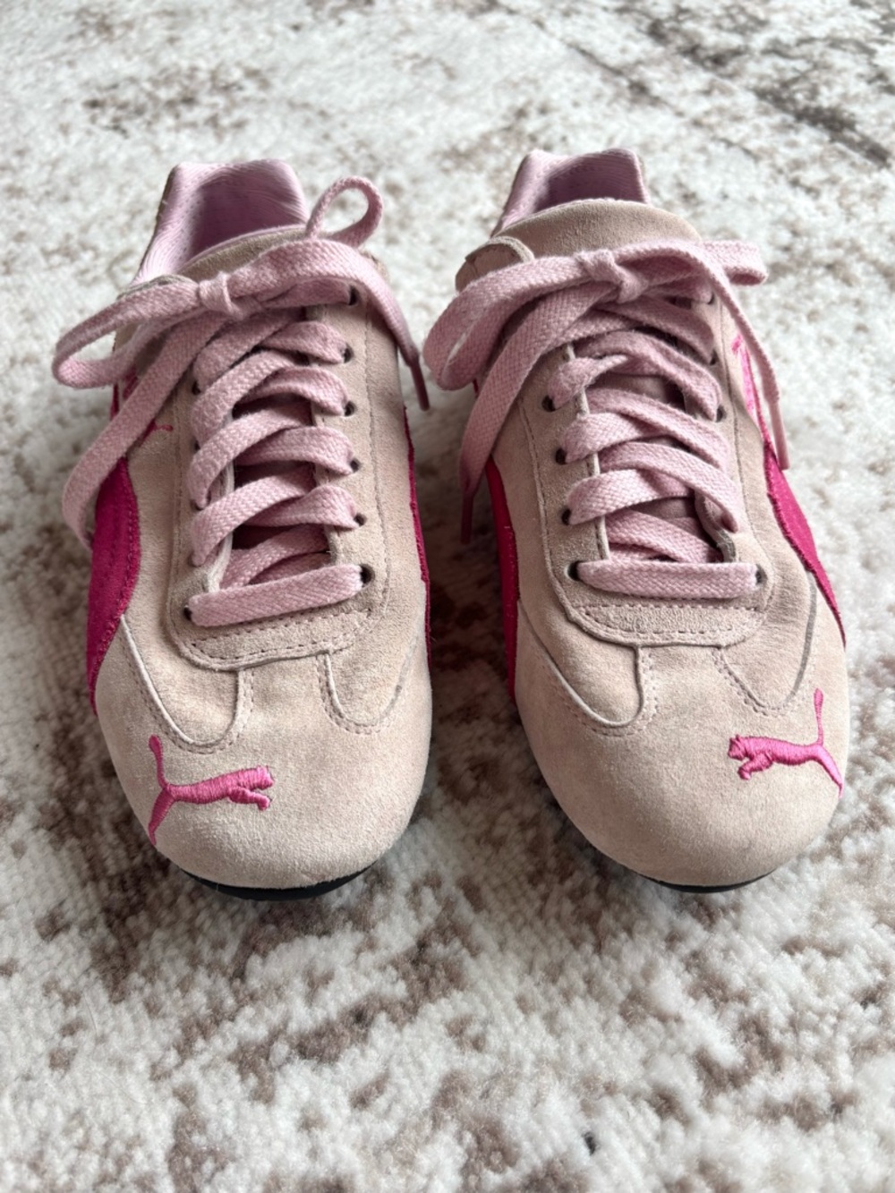 Vintage Y2K Puma Speedcat Womens Pink Suede Sneakers with Hot Pink Accents - Picture 5 of 10
